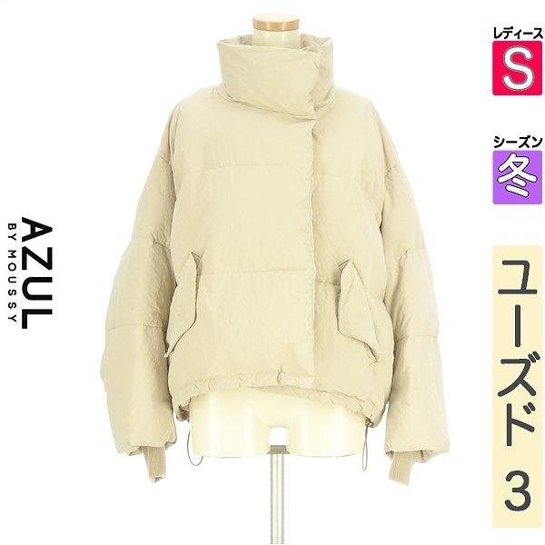 AZUL BY MOUSSY Blouson Stadium Jacket Women s Winter Beige S Volume Filled Short Coat [Used] [Used] [New]