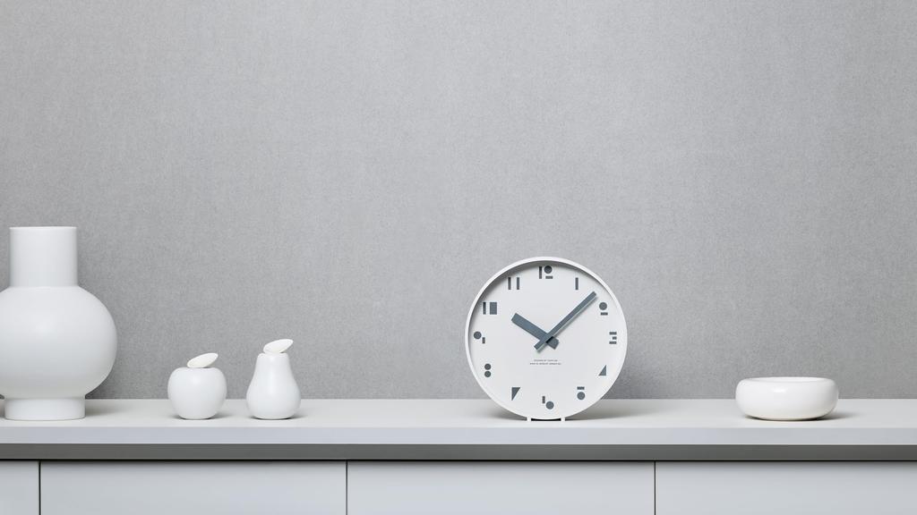 Lemnos Wall Clock, Analog Quartz Clock, MSS, White, M,S,S. SYO21-04 WH, Diameter 20cm, Thickness 4cm