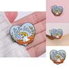 Cartoon Dog Playful Brooch Cute Heart Shaped Decorative Pin Unique Alloy Badge For Enthusiasts Fashion