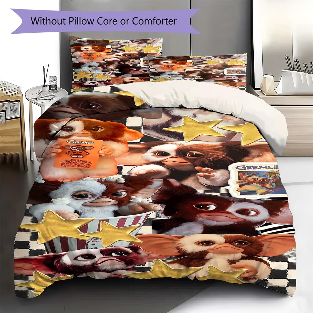 Gremlins Pattern Bedding,Quilt Set Quilt Cover Pillowcase Home Birthday Gift (1 * duvet cover + 2 * pillowcase, without core)