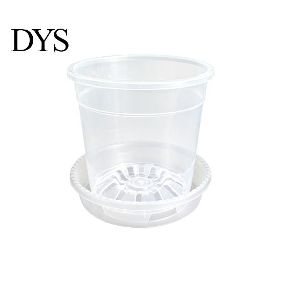 Orchid Repotting Supplies Clear Plastic Pot with Saucer, Plant Pots Drainage Holes, Ventilated Flower for Rose, Phalaenopsis, Seedings Indoor