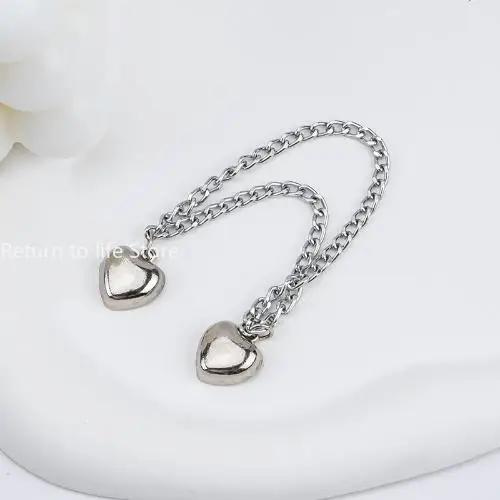 Multi-Function Magnetic Clothing Clip with Chain Metal Buttons Clip Clothes Scarf Trouser Legs Cuff Fixing Magnet Pin