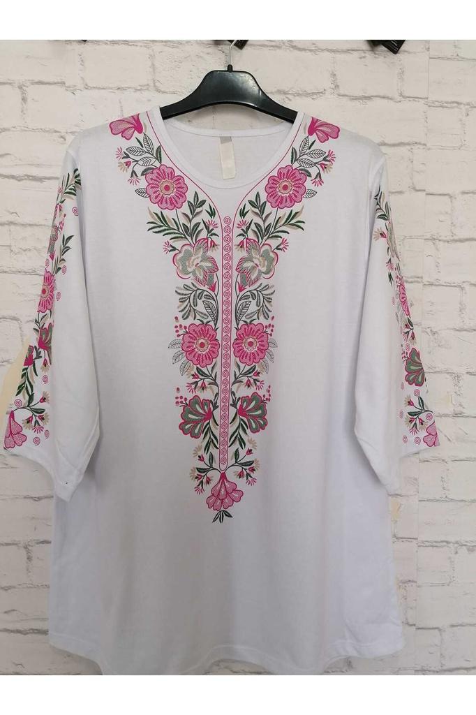 Damen-Bluse in großen Größen, perfekt für den Sommer, komplett aus Baumwolle, gekämmte Baumwolle, bequeme Bluse