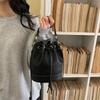 2026 New Arrival Two Tone Bucket Bag for Women Drawstring Closure Top Handle Crossbody Bag with Detachable Strap Trendy Fashion