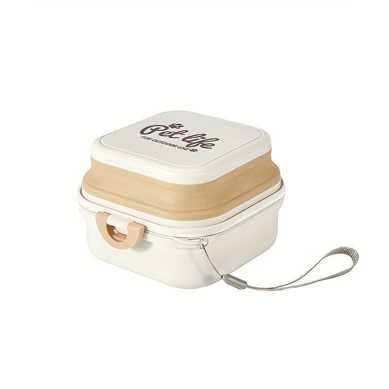 

Складные двойные миски для домашних животных 2-в-1 — герметичные, портативные, кормушка для домашних животных и поилка для воды — дорожные миски для собак с крышкой для путешествий и прогулок на свежем воздухе белый