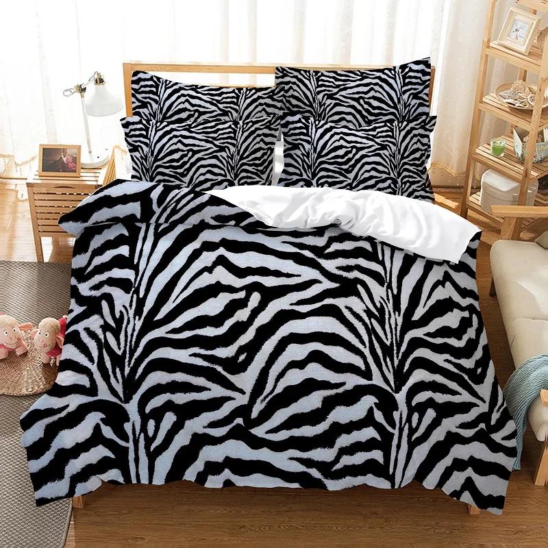 Bed Linens Quilt Cover Cow/Zebra Stripes Comforter Bedding Sets Leopard Print Duvet Set Housse De Couette Twin Size High-quality