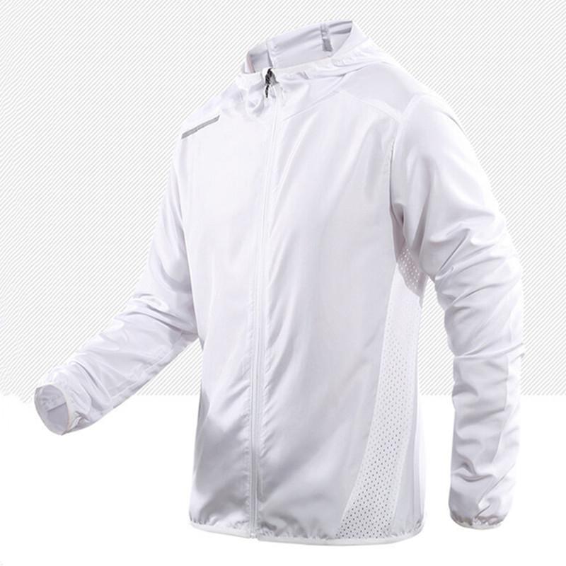 Men s Lightweight UV Protection Hooded Cardigan with Customizable Team Logo 2XL белый