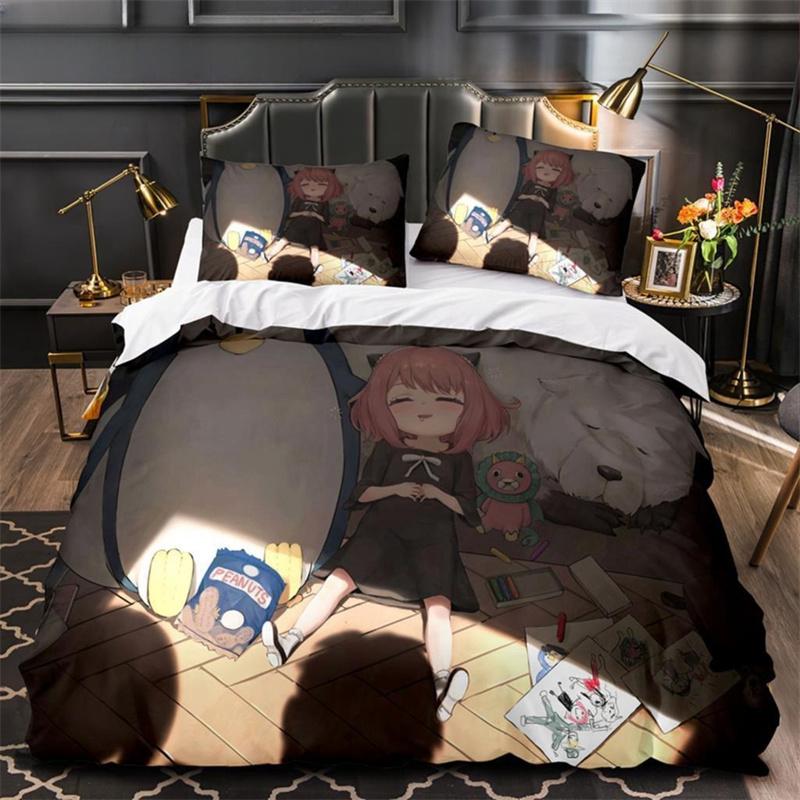 3D Anime SPY×FAMILY Anya Forger Comforter Bedding Sets Full Size Cartoon Duvet Cover Queen King Size Quilt Cover Pillowcase Set