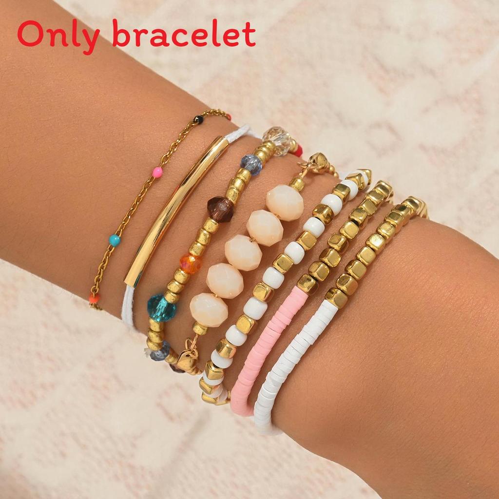 Bohemian Style Beaded Bracelet Set With Glass And Alloy For Women Gift Ideas