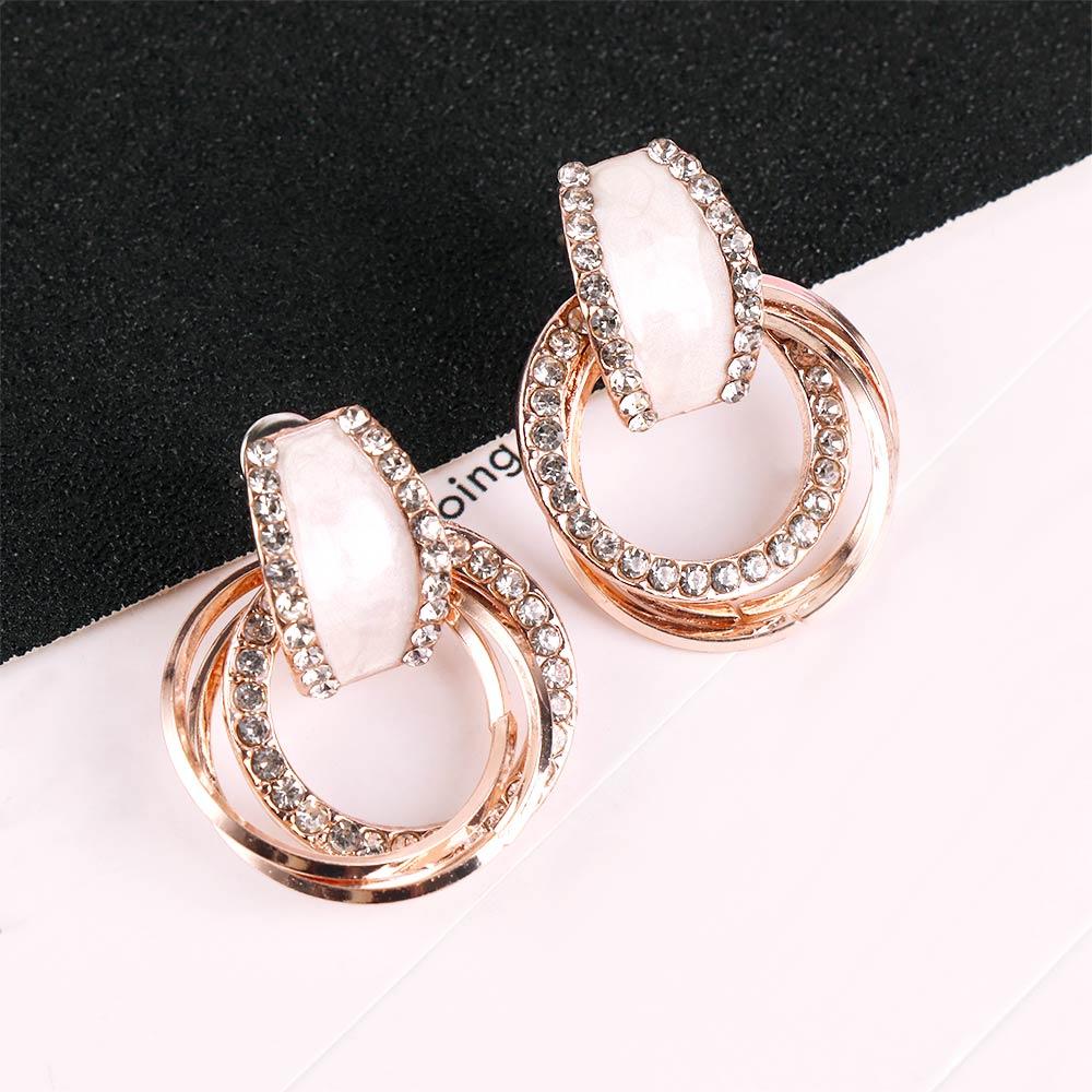 

Stone Geometric Earrings Gift Stud Earrings Round Fashion Jewelry Crystal Earrings