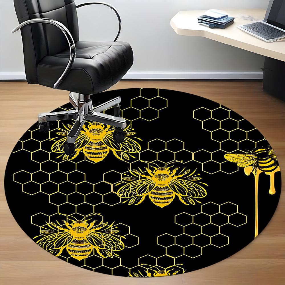 1 stuks Bijenraat Kantoor Ronde Vloerkleed, Binnenvloerkleed Geschikt Voor Kantoor, Onder Kantoorbureaus Slaapkamer Woonkamer Huisdecoratie, Kamer Decoratie