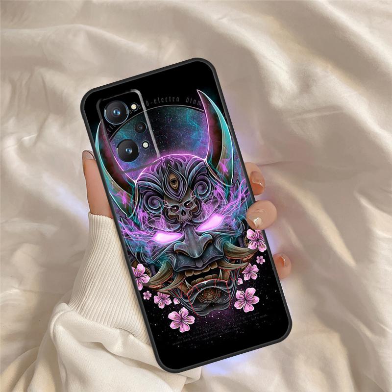 Oni Hannya Demon Mask Case For Realme 15 14 11 12 13 Pro Plus C65 C67 C71 C63 C61 C55 C51 C53 C35 C75 GT6 GT7 Pro