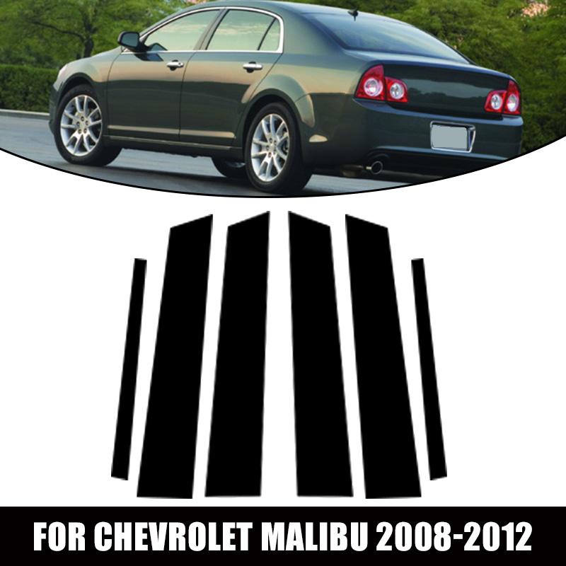 6 Pezzi Copertura Decorativa Montante B C Colonna Porta Finestrino Auto Nera Lucida Adesivi PC Accessori Adatti Per Chevrolet Malibu 2008-2012