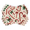 Set of 4pc S Christmas Themed Placemats Polyester No Embroidery or Fringe, Featuring Candy Canes, Peppermint Stripes