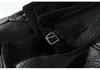 Women's Mid-length Lambswool Leather Motorcycle Jacket - European & American Winter Style
