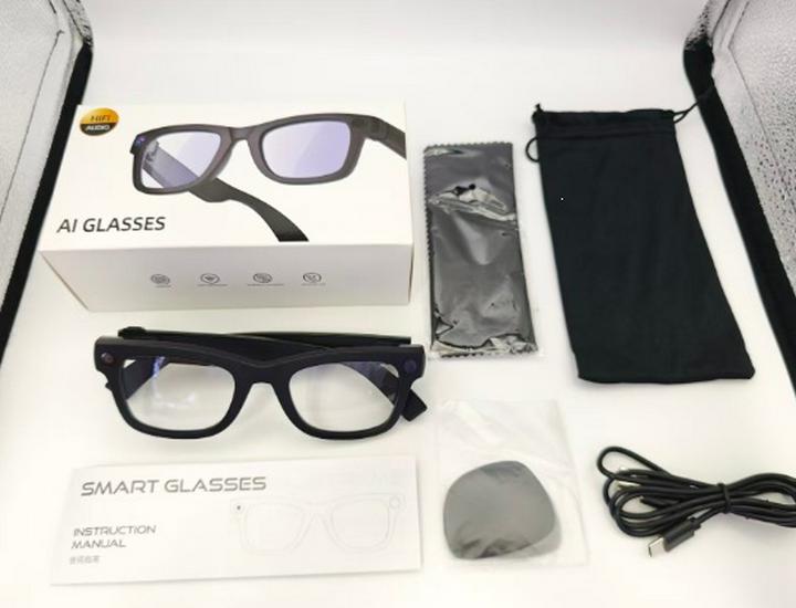 Cross-Border AI Smart Glasses T100: 800W Pixel Camera, 8G Memory, Video Recording, AI Object Recognition, Translation