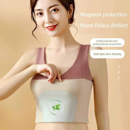 Women Fall Winter Thermal Vest Thickened Plush Sleeveless V Neck High Elasticity Slim Fit Padded Pullover Soft No Wire Elastic Bottoming Underwear