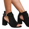 Where's That From Damen/Damen Lisa Wildleder Sandalen mit offenen Zehen und breitem Blockabsatz