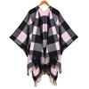 New women's scarf autumn and winter jacquard fringed plaid shawl cape simple travel photo cape