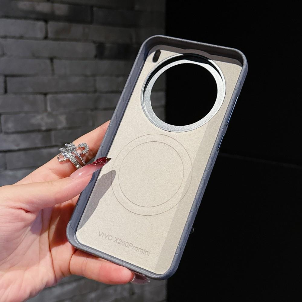 For VIVO X200 Pro Case Luxury PU Leather Magnetic Wireless Charging Protective Back Cover Case For VIVO X200 Pro Mini Shell