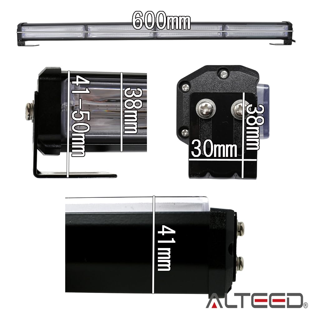 ALTEED 60cm COB LED Light Green Patrol Lamp with 18 Lighting Patterns for Cars and Trucks Bar, 12V/24V