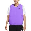 Men's Vest Nike Brand Logo Print Patch Pocket Detail Reversible Fleece Lined Vest Men's Purple