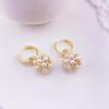 Sweet Temperament Pearl Hydrangea Circle Earrings Simple Earrings Micro-inlaid Zircon Fashion Versatile Earrings