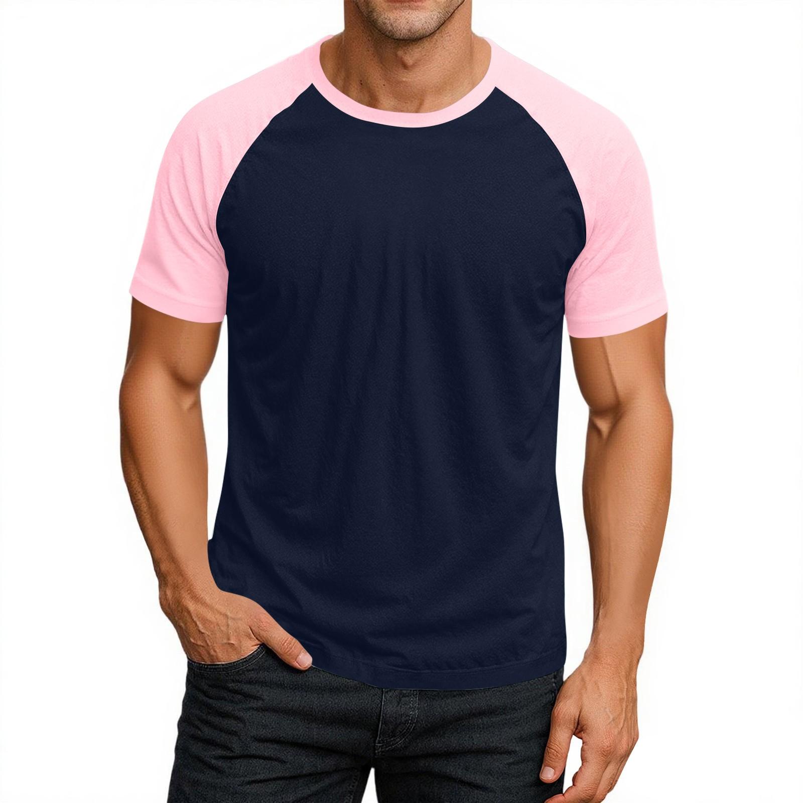 

Мужская футболка с круглым вырезом, контрастного цвета, с рукавами реглан и коротким рукавом M