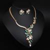 Simple Rhinestone Gemstone Necklace Earrings Set Banquet Dress Women'S Fashion Accessories
