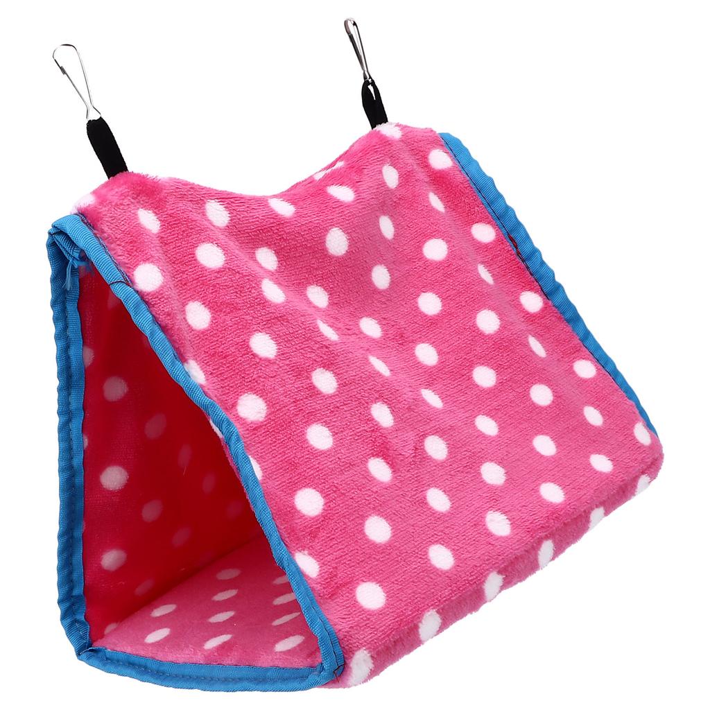Bird Bed Foldable Portable Comfortable Flannel Triangular  ing Bird Hammock with Hooks for Parrots Hamsters