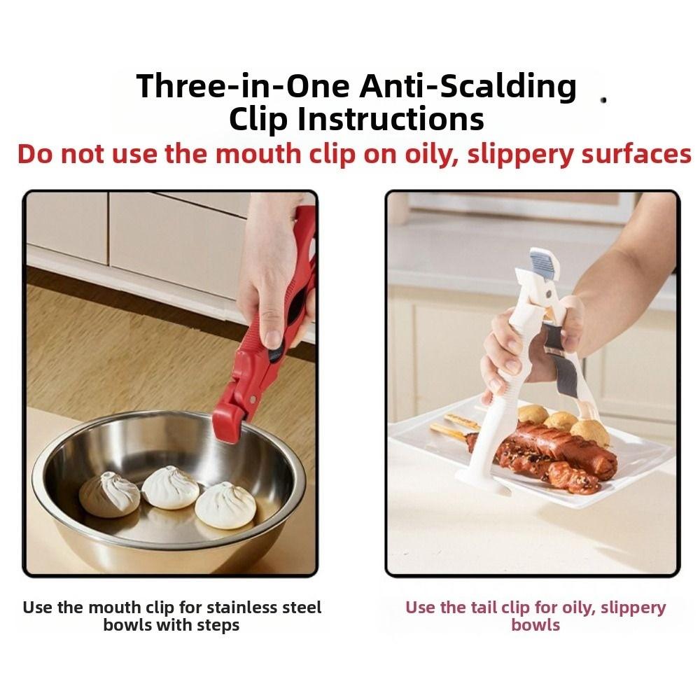 Non-Slip Anti Scalding Clip 3in1 Hot Bowl Gripper Multi-Purpose Bottle Opener Baking Cooking