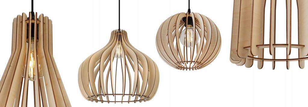 MODERN WOODEN CEILING HANGING LAMP MIX LED
