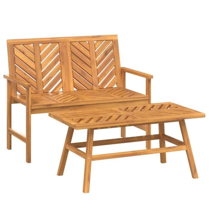 VidaXL Ensemble de salon de jardin 2 pcs bois d'acacia solide 362235