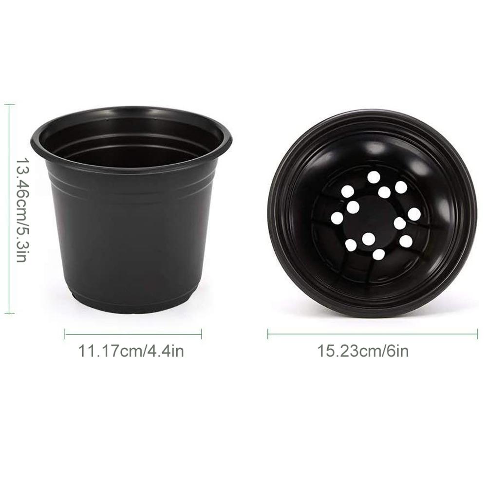 100Pcs Black Plastic Seedlings Plant Pots Nursery Pot Seedlings Starter Planter Container for Garden Yard Decor