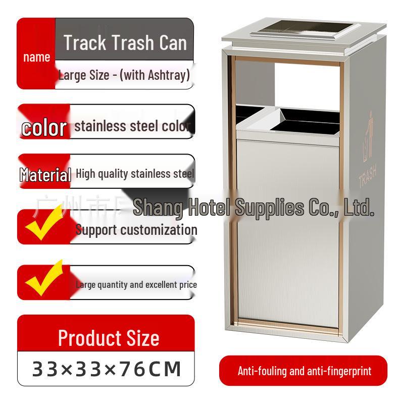 Stainless Steel Trash Can for Shopping Malls, Hotels, Offices, and Subway Stations
