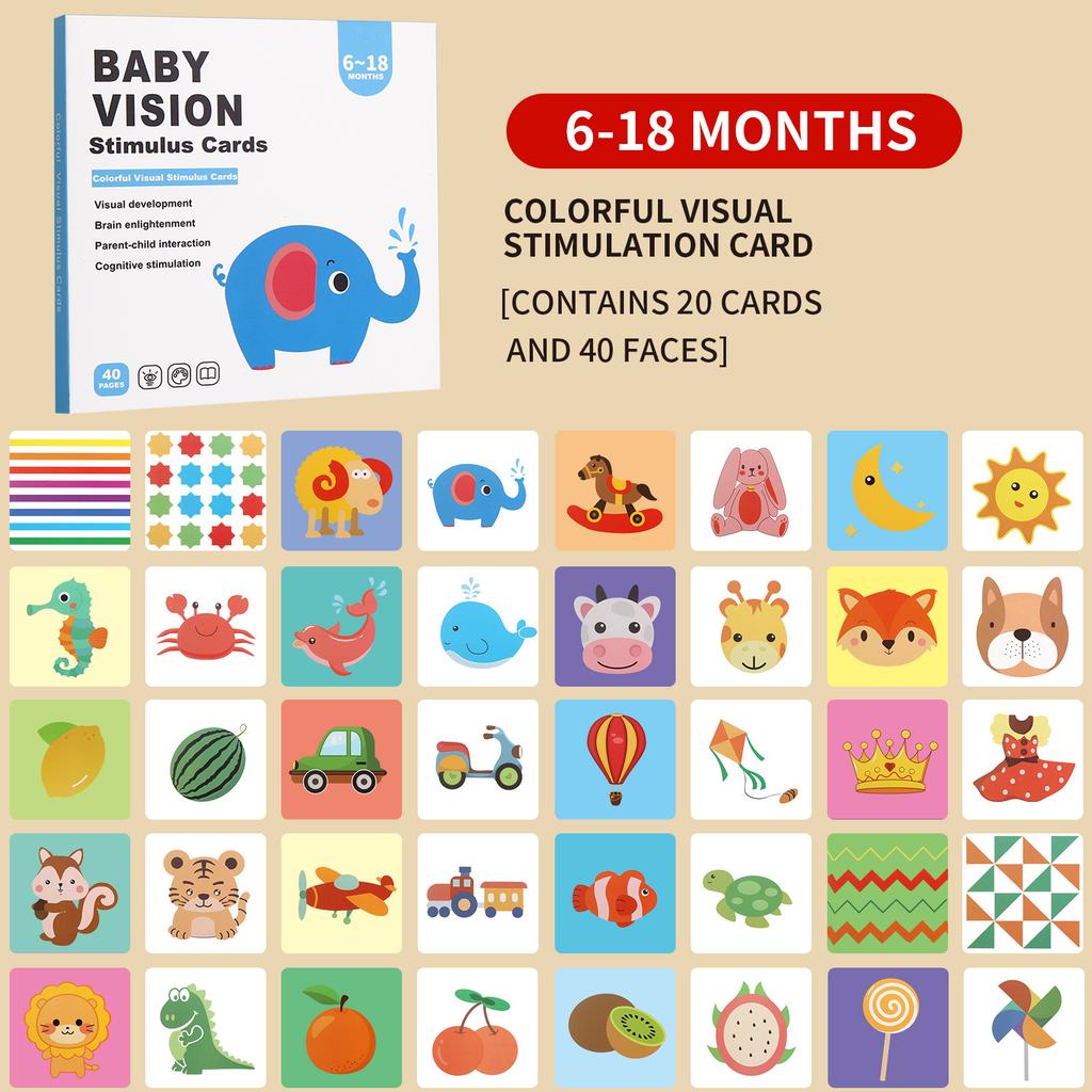 Newborn Infant Black White Visual Stimulation Flash Cards Early Educational Learning Toy