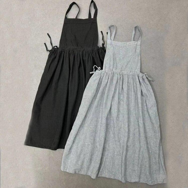 Japanese Style Mori Drawstring Waistband French Long Camisole Dress Johnature Women Large Skirt