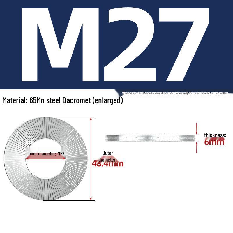DIN25201 304 Stainless Steel Self-Locking Double Stack Washer, 65Mn Manganese Anti-Loosening, Double-Sided Tooth Layer.