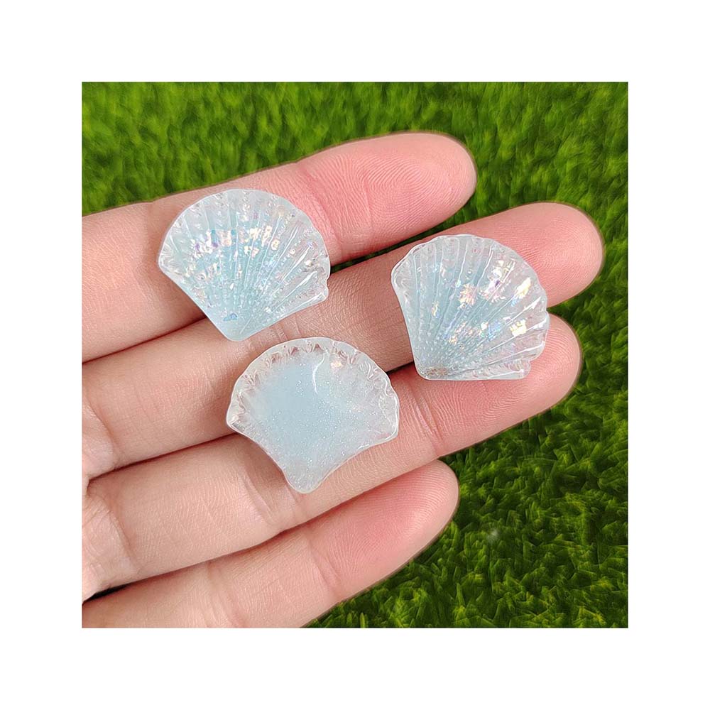Glitter Resin Crystal Shell Flatback Rhinestone Scrapbook Embellishment DIY Wedding Appliques Crafts Supplies