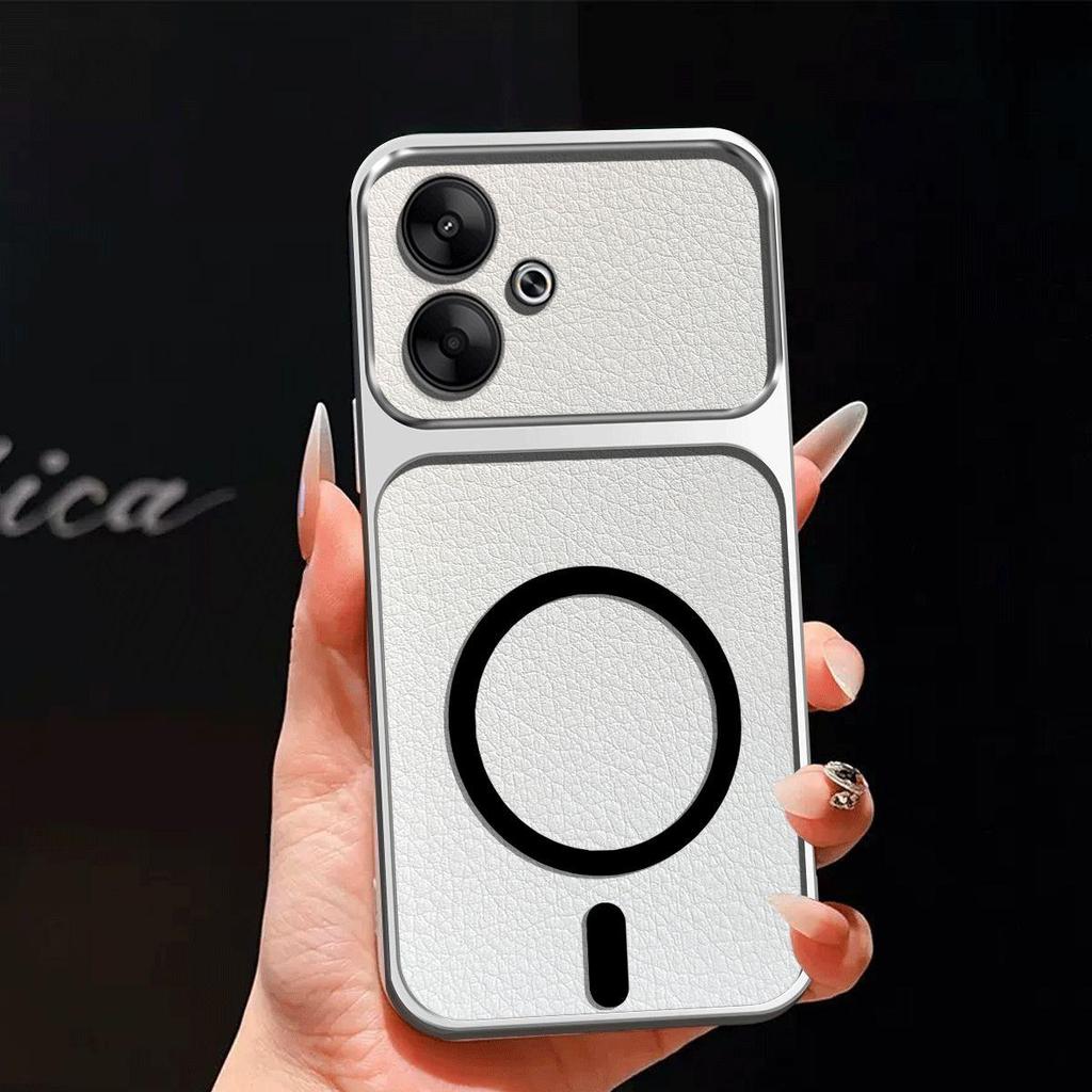 Metallic Finish Magnetic TPU Phone Case for Xiaomi Redmi 13X,13 4G,POCO M6 4G,F6 Shockproof Matte Soft Cover