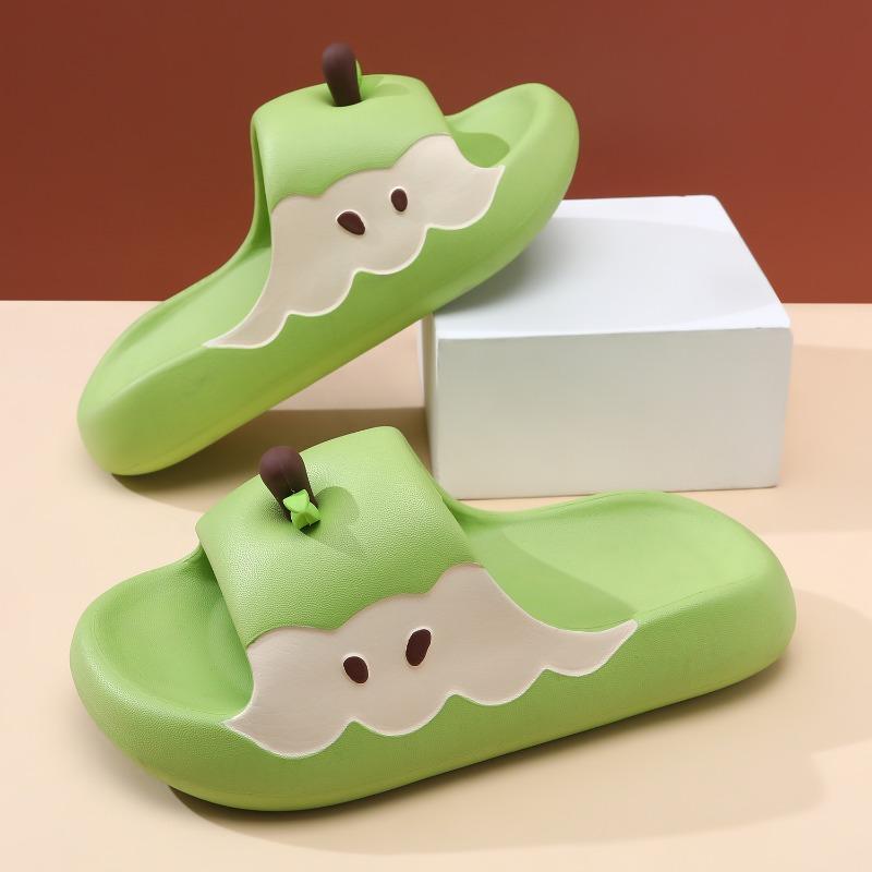 

Red apple slippers summer new indoor home wear EVA thick bottom cute cartoon women sandals 39-40 зелёный