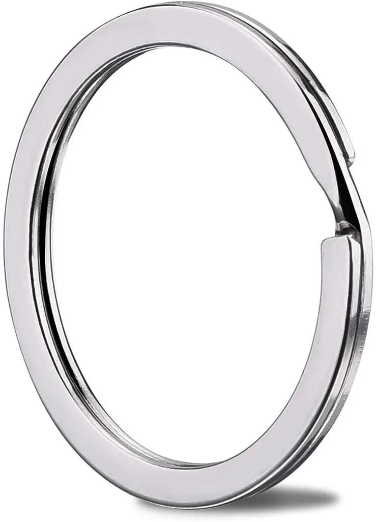 10-100 pezzi 25/30 mm Anelli Portachiavi in Acciaio Inossidabile Anelli Divisi Piatto Rotondo Portachiavi per Creazione Gioielli Portachiavi Lucidato DIY Componenti
