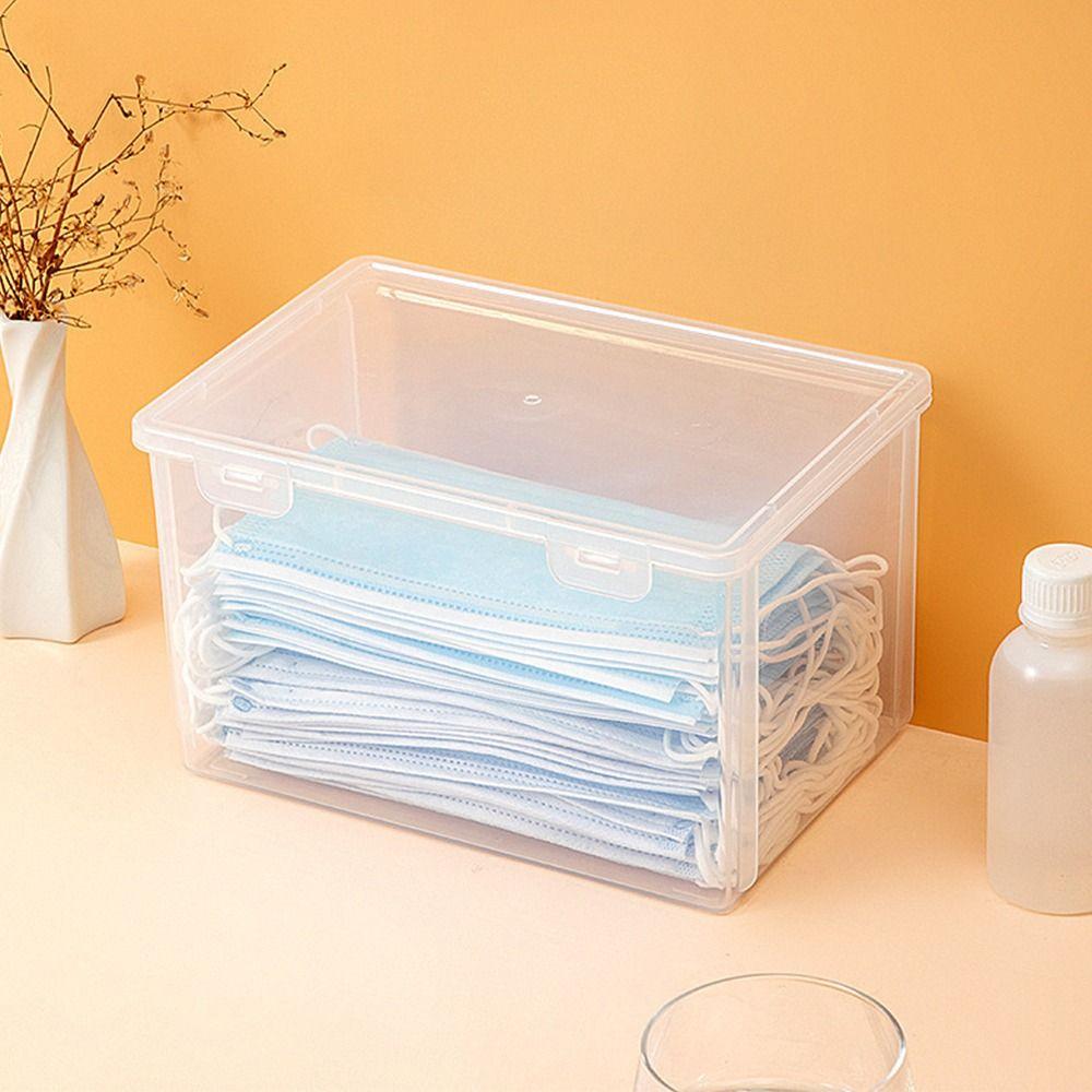 1Pcs Portable Flip Box Transparent Drug Storage Mask Storage Box  Pill Jewelery Earrings Cosmetics