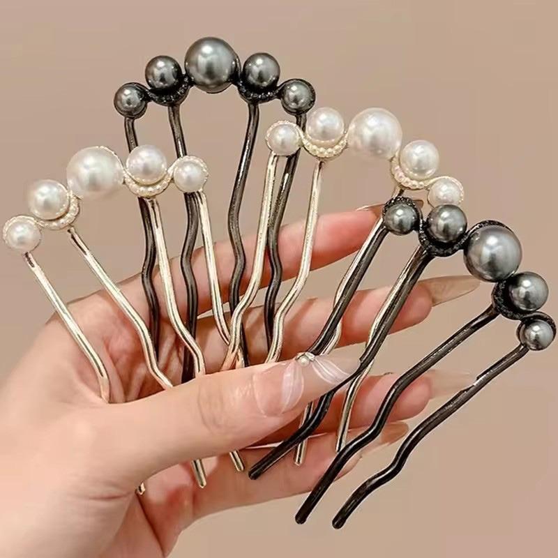 New Fashion Metal U-Shaped Hair Stick Women Elegant Simple Pearl Hair Clip Pins Hairpin Headwear Hair Accessories Gifts Jewelry