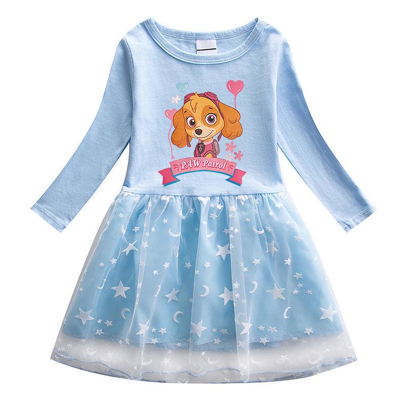 Paw Patrol Girls' Long-Sleeve Mesh Princess Dress - Spring/Autumn 2022 Collection