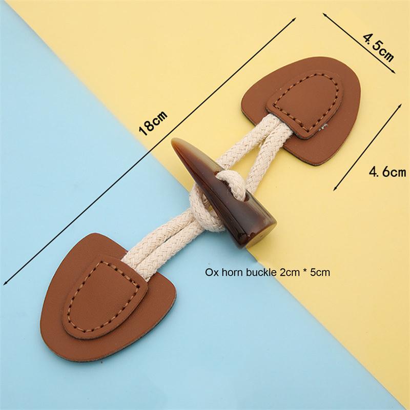 2 Buc. Lemn Piele Corn Nasture Toggle Craft Butoni Palton Accesorii Cusut DIY