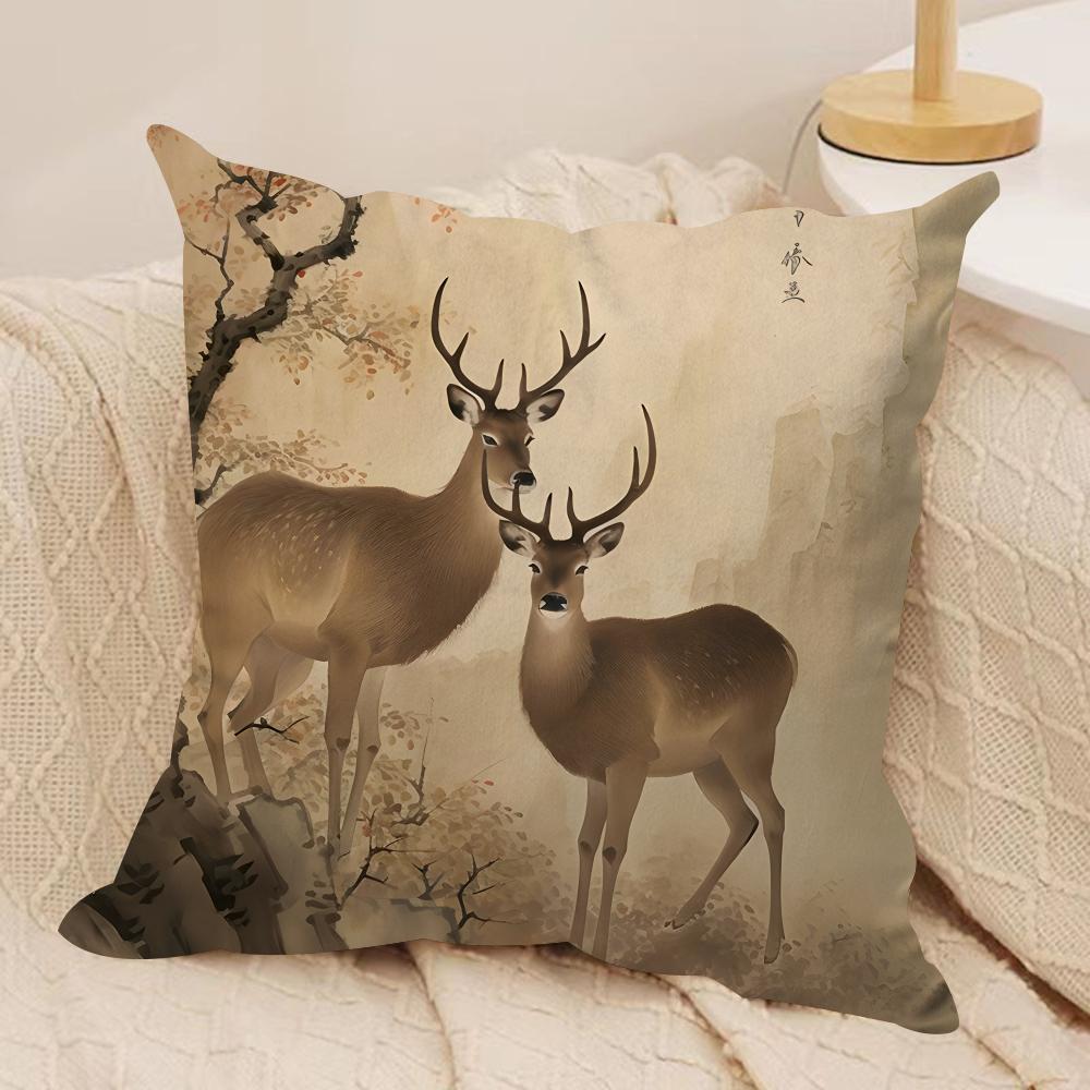 Retro Fashion Animals Cushion Cover Silky Short Plush Invisible Zipper Dustproof Sofa Pillow Case For Home Decor