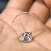 IGOTOS Transparent Fishing Line Moissanite Ring Certified S925 Silver Round Diamond Ring Wedding Band Jewelry for Women