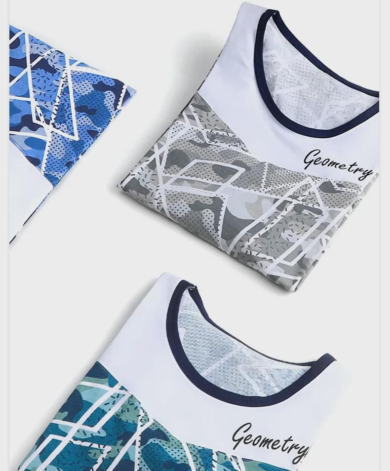 Men's Lightweight Cotton Crew Neck Top - Comfortable, Breathable, Fitted Youth Essential for Autumn.