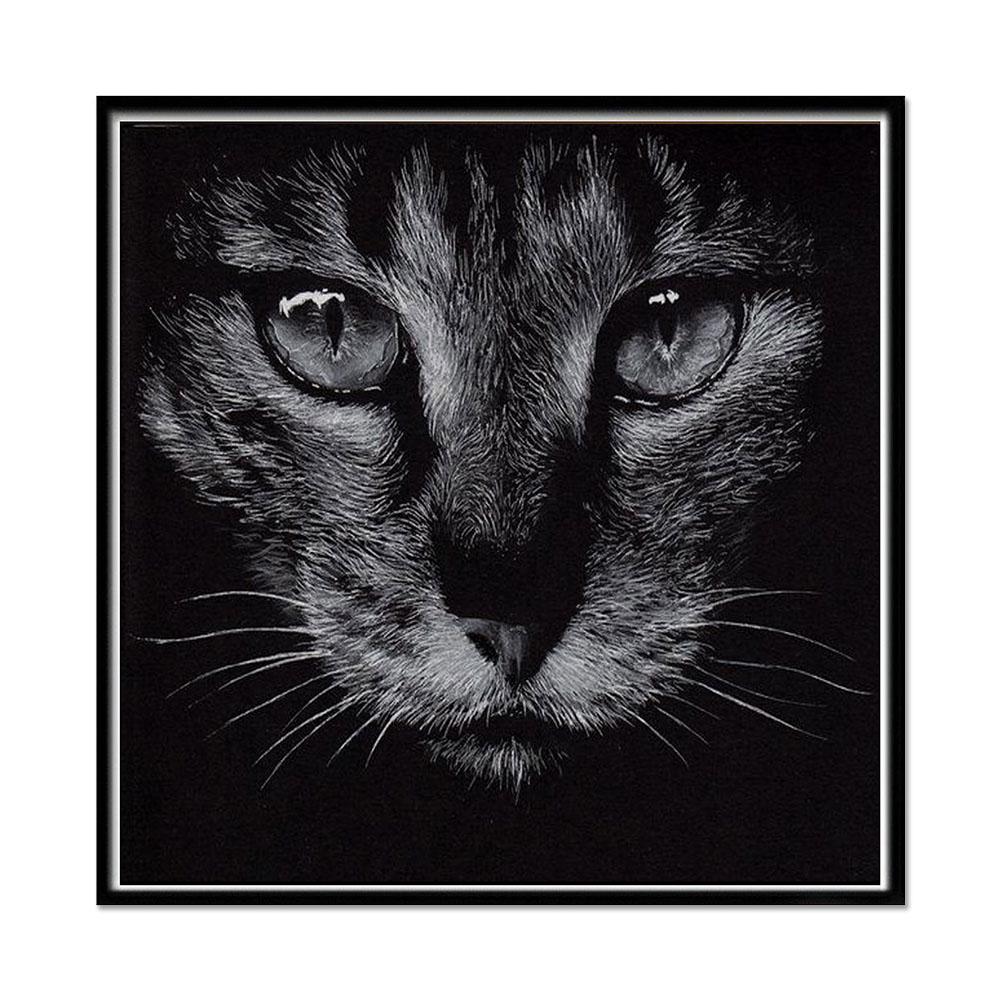 

Творческая картина с изображением животных, вышитая крестом, узор с кошкой, сделай сам, художественное ремесло, прочная, для украшения дома в спальню 30*30cm